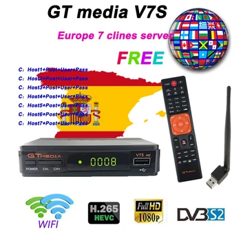 

Hot DVB-S2 gtmedia V7 hd With USB WIFI FTA TV Receiver freesat v7s hd power by freesat Support Europe cline Network Sharing