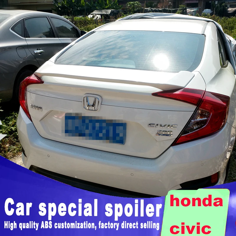2015 2016 2017 2018 новый дизайн большой спойлер для honda civic от праймера или черного белого