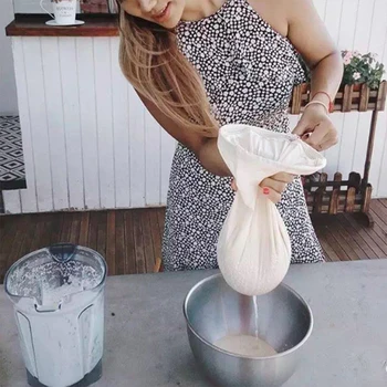 

3 Sizes Nut Milk Tea Fruit Juice Coffee Wine Nylon Mesh Net Strain Herb Liquid Filter Bag Kitchen Accessories