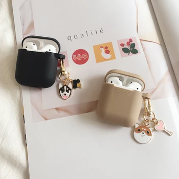 

Cute Dog Heart Silicone Case for Apple Airpods 1 2 Accessories Bluetooth Earphone Case Box Wireless Headset Bag Cover Key Ring