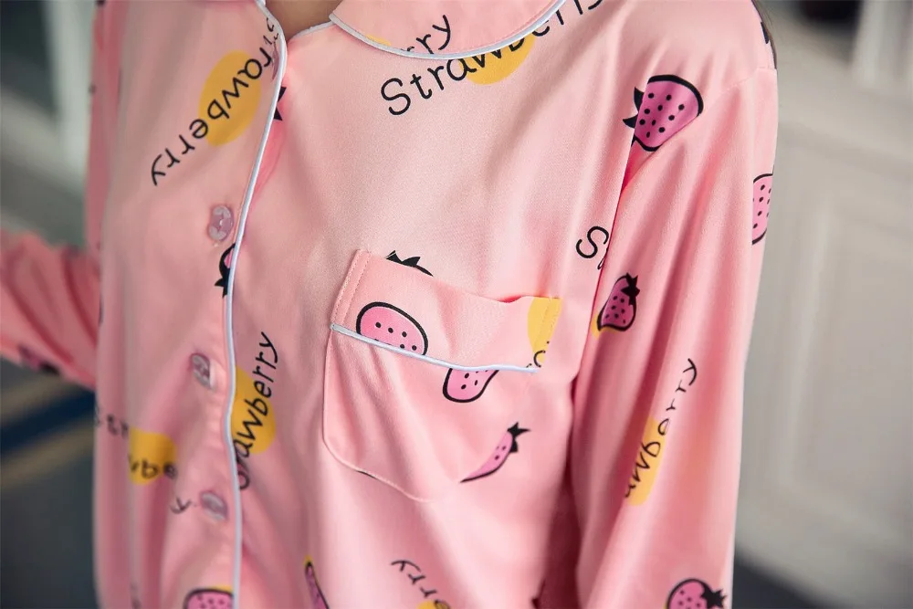 Женская пижама с рисунком из мультфильма, пижамы, рубашки с длинными рукавами+ длинные штаны, повседневный свободный пижамный комплект из двух предметов с отложным воротником