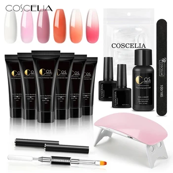 

COSCELIA Poly Extensions Gel Nail Set For Gel Set Quick Building Acrylic Manicure Set For Manicure Builder Gel Nail Art Tools