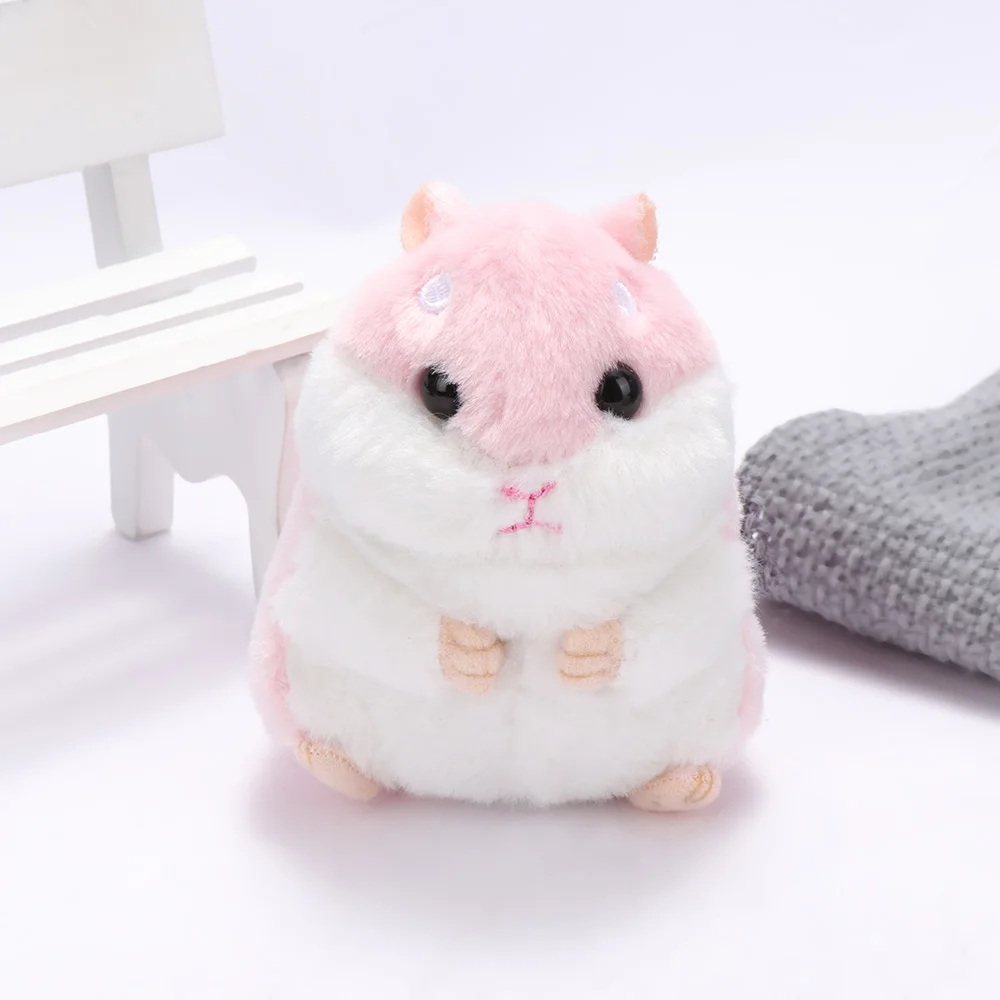10cm Mini Hamster Plush Toys Kawaii Stuffed Animals Faux Rabbit Fur Fluffy Hamster Doll Pendant for Children Girl Birthday Gift