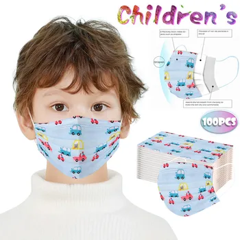 

10PCS Elastic Earloop Kids Non-woven One Time Masks Children Cute Printed Disposable Masks 3-Ply Masks Breathable Face Mask L811