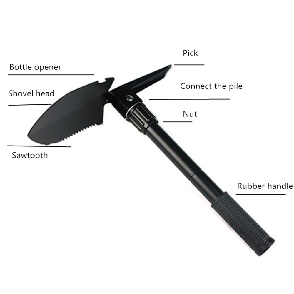 multi-functional mini folding shovel survival spade emergency fishing camping GX