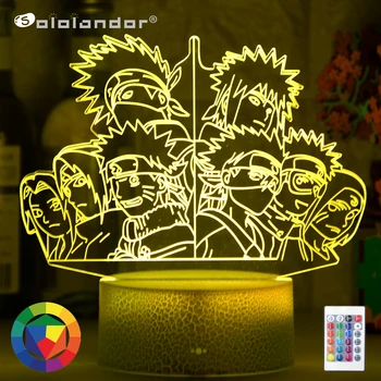 

Led Night Light Japanese Anime Naruto Team 7 Obito Uchiha Kakashi Hatake Rin Nohara Sasuke Sakura Haruno Table 3d Lamp Bedroom