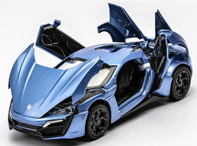 MEOA 1:32 Lykan Hypersport автомобиль из сплава с игрушечные фары/звук откатная функция быстрого и яростного Diecasts и игрушечных транспортных средств - Цвет: Синий