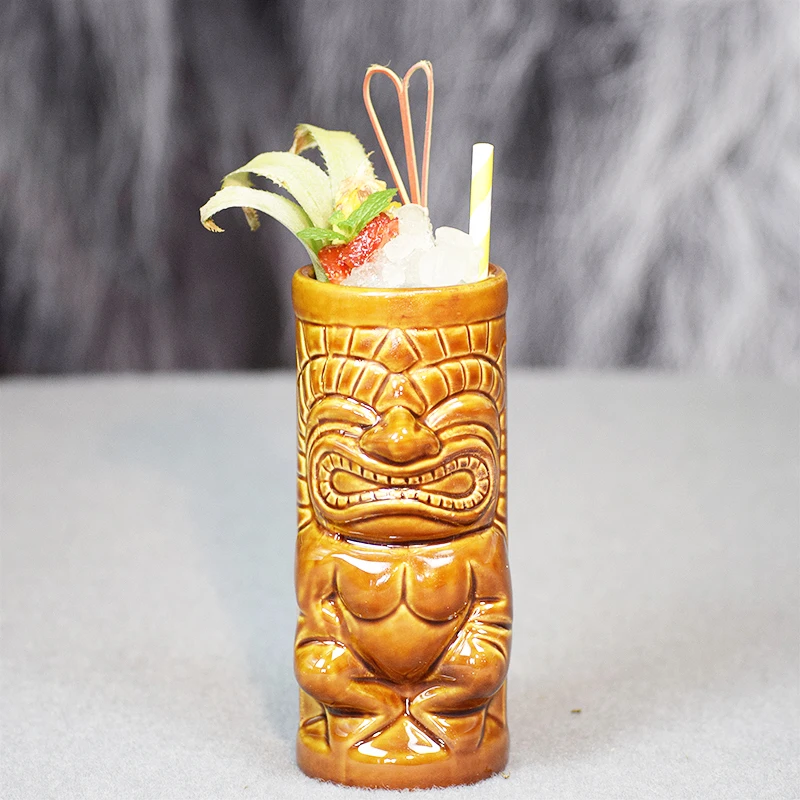 Гавайские кружки Tiki Коктейльная чашка пивная кружка для вина керамические