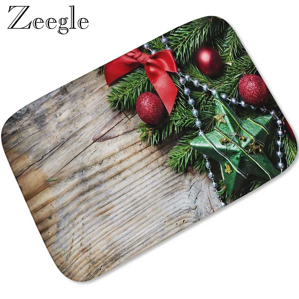Zeegle Floor Mat Doormat Flannel Bedroom Carpet Non-slip Kitchen Rug Outdoor Mat Absorbent Shower Foot Mat Hallway Rug