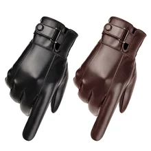 Luvas da motocicleta inverno quente moto equitação luvas dedo cheio luvas de corrida couro do plutônio tela sensível ao toque à prova dwindproof água vento
