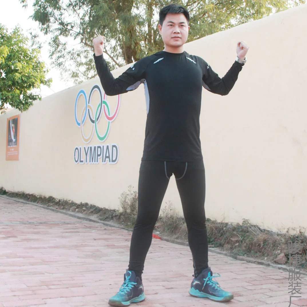 Спортивные плотно прилегающие быстросохнущие облегающие шорты с коротким рукавом, мужские баскетбольные спортивные тренировочные костюмы для бега