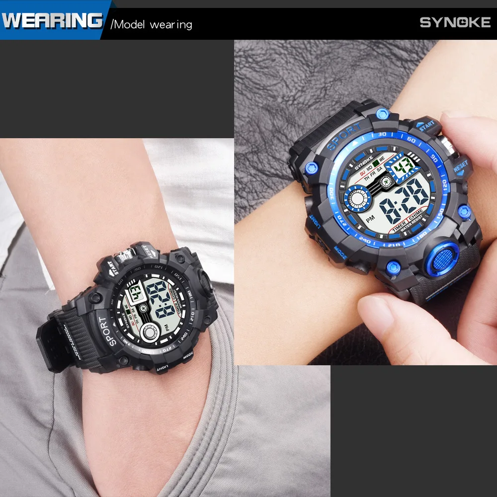 Водонепроницаемые мужские часы новые модные повседневные светодиодные цифровые