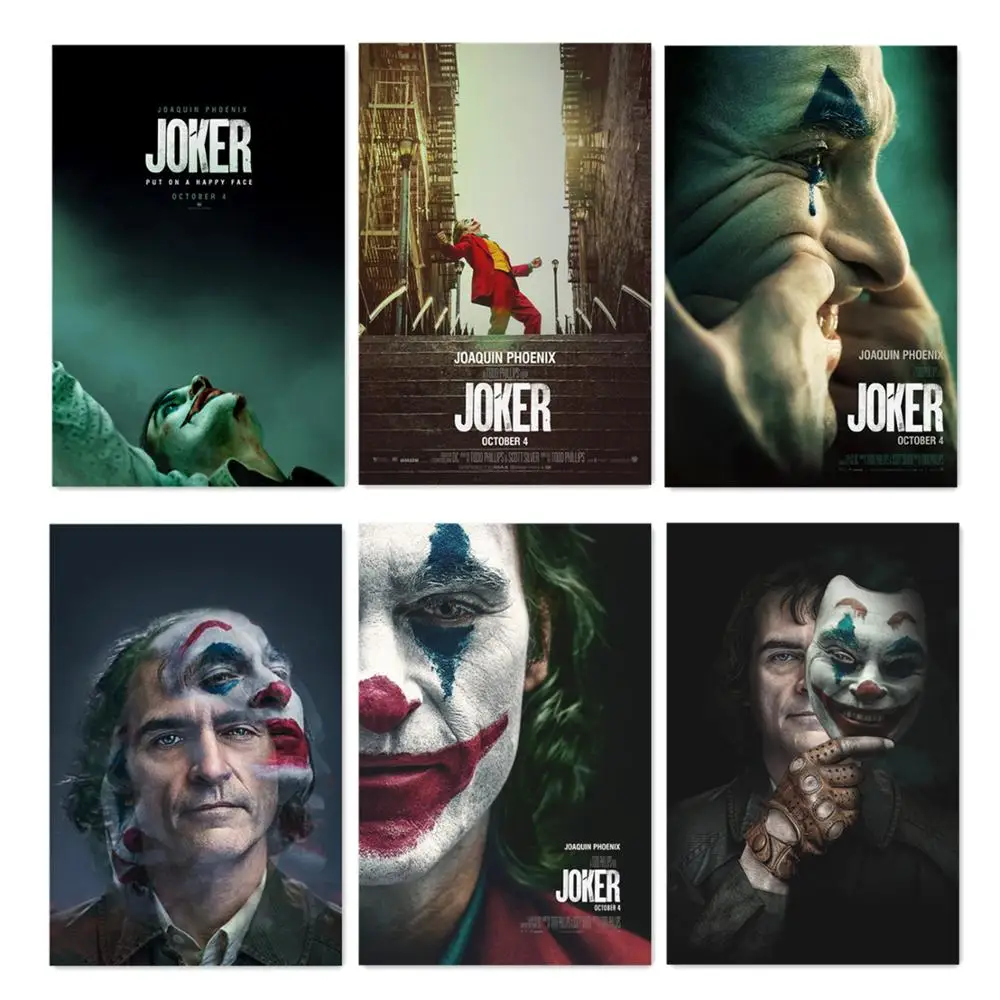 2019 фильм Джокер Шелковый постер происхождение кино печать комиксы | Отзывы и видеообзор