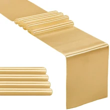 Gold Satin Table Runner 12" x 108''/30cm x 275cm Wedding Party Banquet Home Hotel Luxury Dinning Wedding Table Decorations