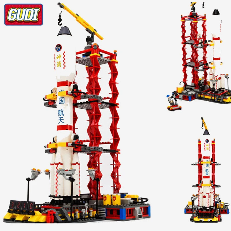 

GUDI City Series Spaceport Space Shuttle Launch Center Rocket Building Block Bricks Kids Toys For Children Legoingly best gift