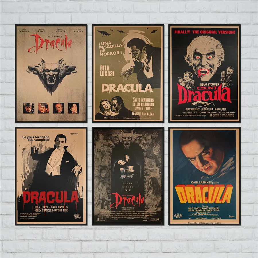 

Dracula Antique Print Drawing Vintage Movie Poster Wall Art Sticker Picture Retro Painting Pub Cafe Bar Decoration 42x30cm