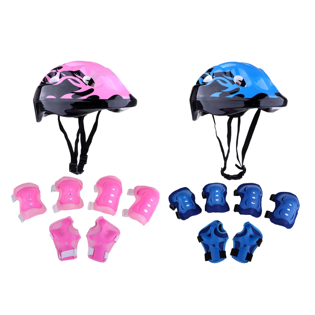 2 Packs Kids Sports Protective Gear Set, Helmet and Pads of Wrist, Elbow, Knee, for Skateboarding, Skating, Scooter, Cycling