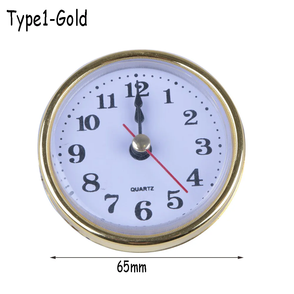 2-1/2" (65mm) Classic Mute Clock Quartz Mechanism Roman Numeral Movement Insert DIY Parts Gold Trim Shellhard Repair Accessories 