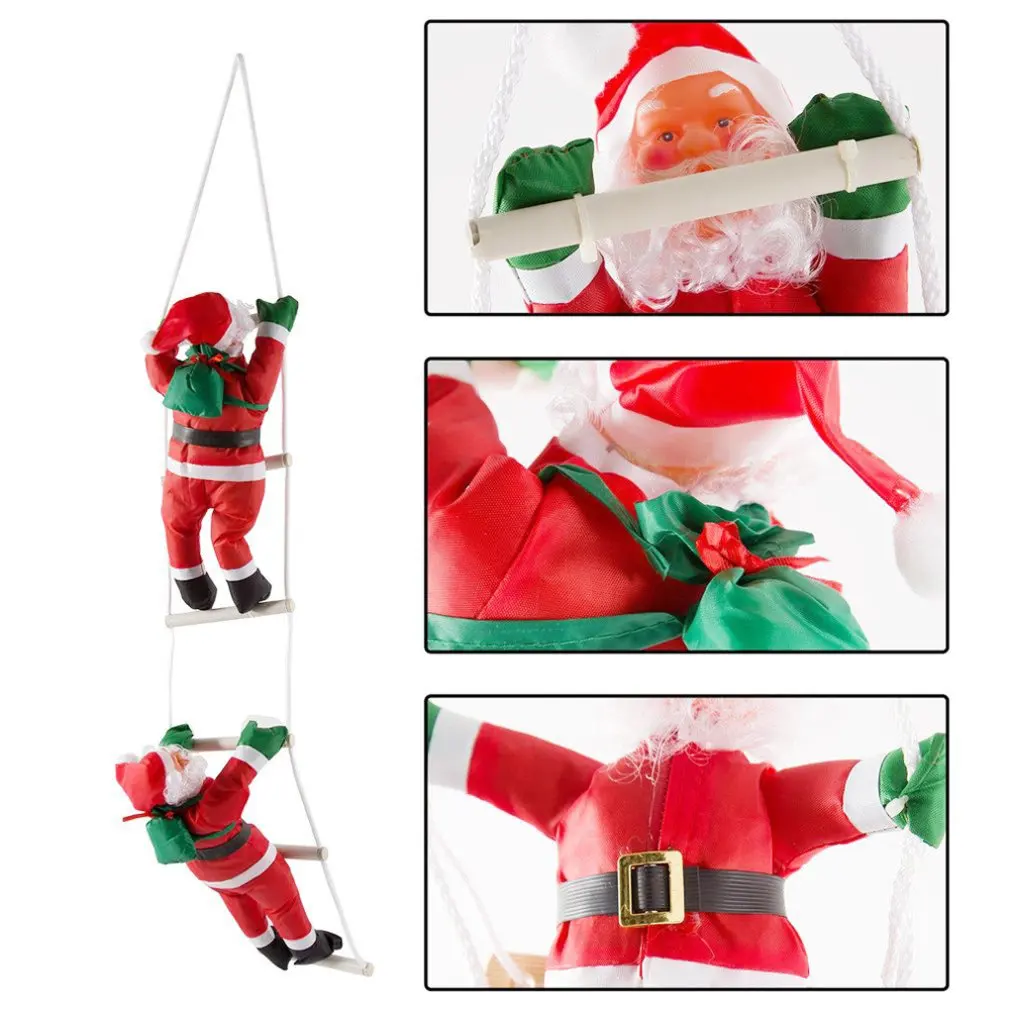 Christmas Decorations 25Cm Climbing Ladder Climbing Rope Santa Doll Pendant Home Decoration Gifts