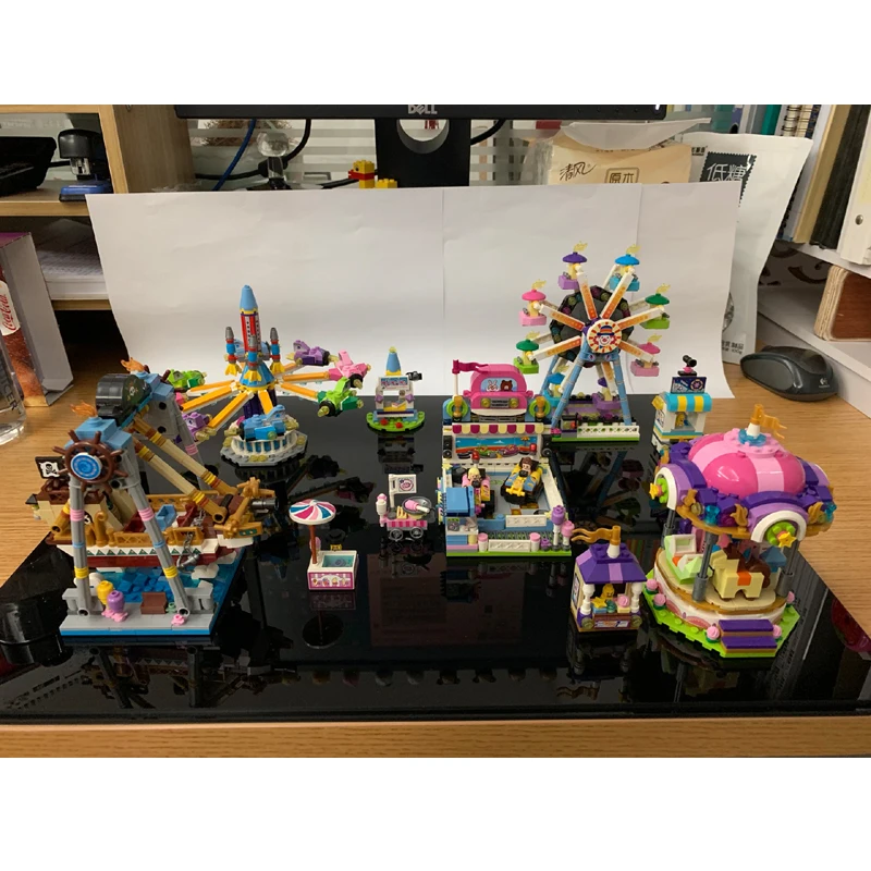 LOZ парк аттракционов Веселый пиратский корабль колесо обозрения зажим машинка