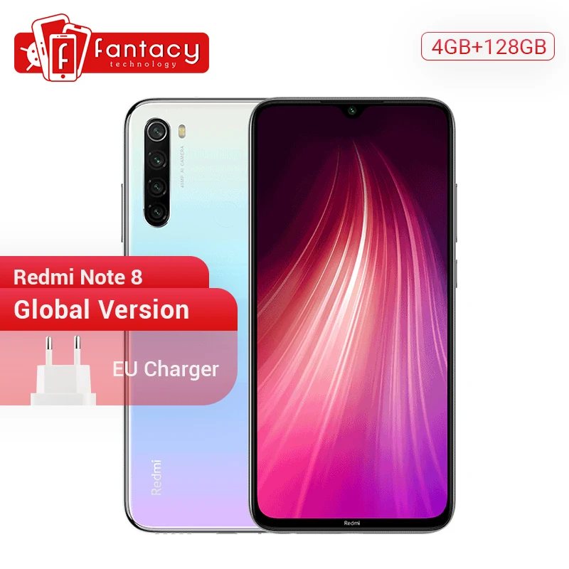 Глобальная версия Redmi Note 8 4 Гб 128 ГБ 48 МП Четырехъядерный Смартфон Snapdragon 665 Восьмиядерный FHD экран 6,3 дюйма 4000 мАч 18 Вт 4K видео