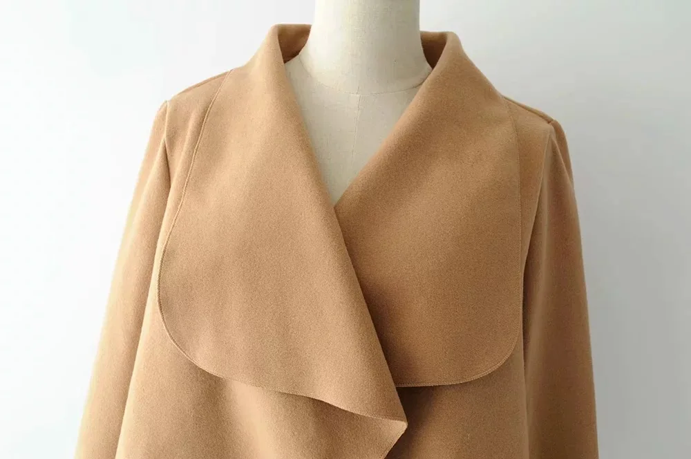 Autumn And Winter New Products WOMEN'S Dress Western Style Large Lapel Casual Long Sleeve Woolen Jacket Women's