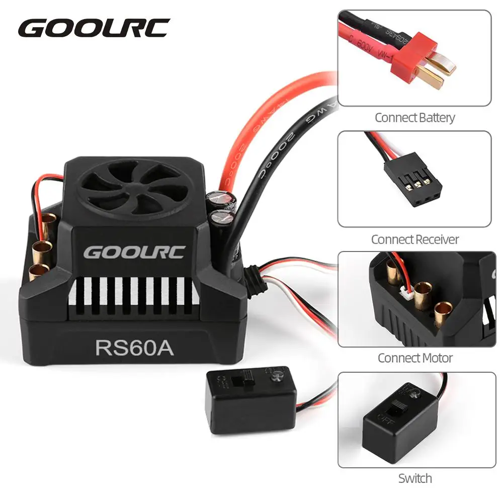Goolrc бесщеточный двигатель 3660 3800KV бесщеточный мотор с 60A водонепроницаемый ESC 6,0 V/3A BEC для 1/10 RC автомобиль гусеничный грузовик