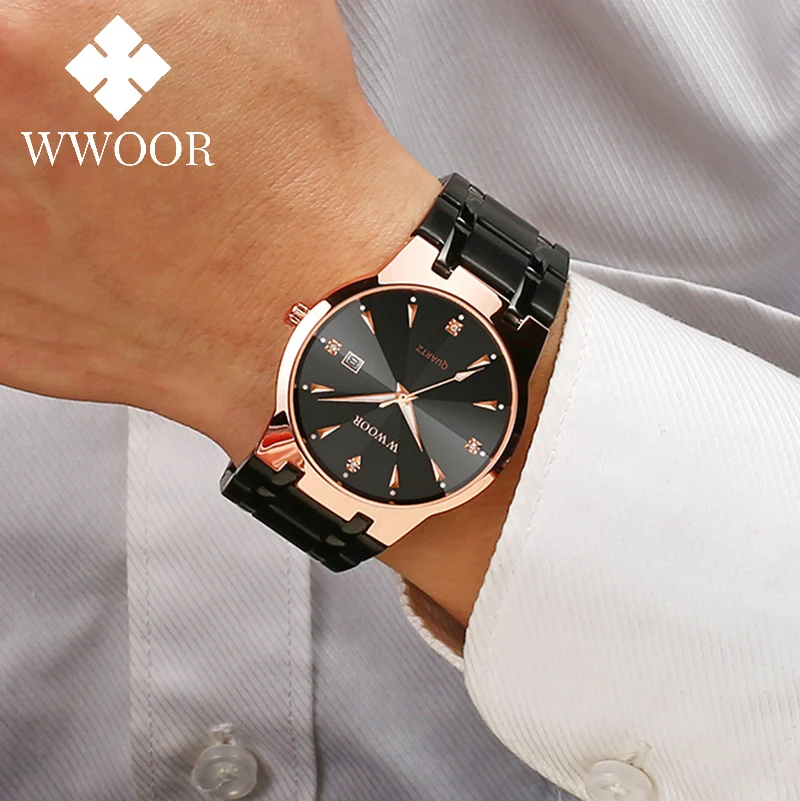 Montre Homme 2020 WWOOR мужские часы Топ бренд Роскошные бриллиантовые кварцевые