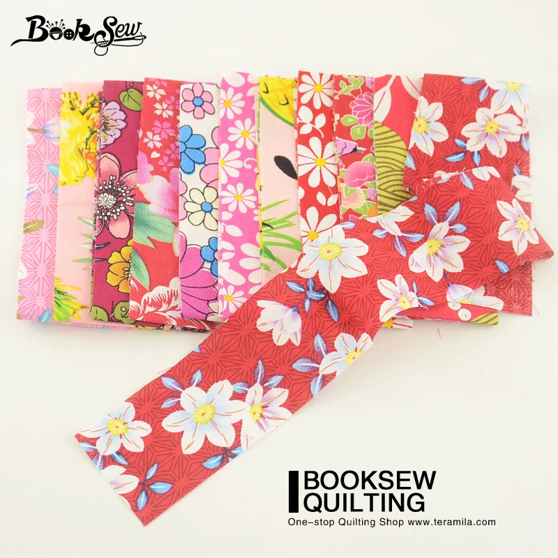 Booksew Хлопок Поплин Ткань 12 шт./партия 5 см x 50 см розовый и красный желе рулоны полоски DIY ремесла лоскутное украшение лоскутное