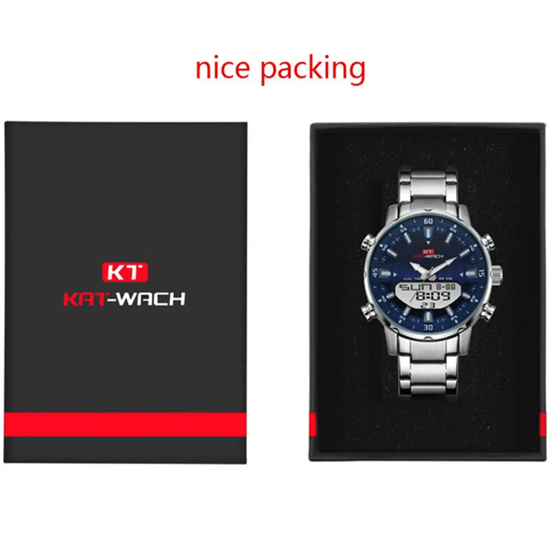 2021 Gold Wrist Watch Men Top Brand Waterproof Sports Digital Watches LED Steel Military Quartz Watch For Men Wristwatch Relogio 