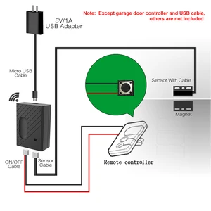 Image 2 - Wired Deur Raam Magnetische Sensor Schakelaar Normaal Gesloten Nc Wifi Smart Garagedeur Opener Voor Onze Alarmsysteem