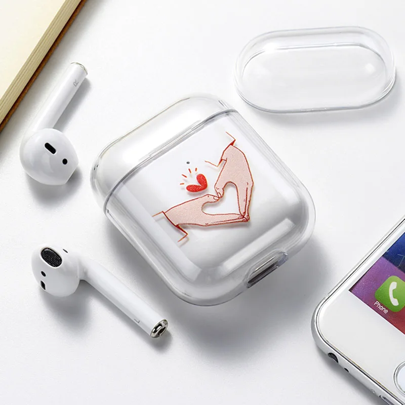 048 Чехол для Airpods Apple, чехол, роскошный Твердый чехол с мультяшным котом, прозрачный защитный чехол для Airpod 1 2 - Цвет: 048