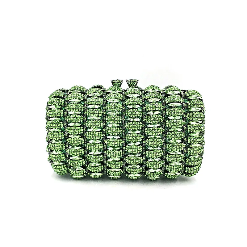Color 5 green Простые женские вечерние сумочки хорошего качества, роскошные клатчи с бриллиантами, элегантные сумочки с кристаллами, кошельки для свадебной вечеринки - Цвет: Color 5 green