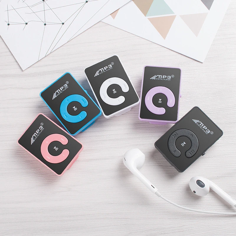 

Mirror C Key No Screen Card Mini Portable MP3 Player HiFi Music Supporting TF Card with USB Cable and Earphone Bluetooth