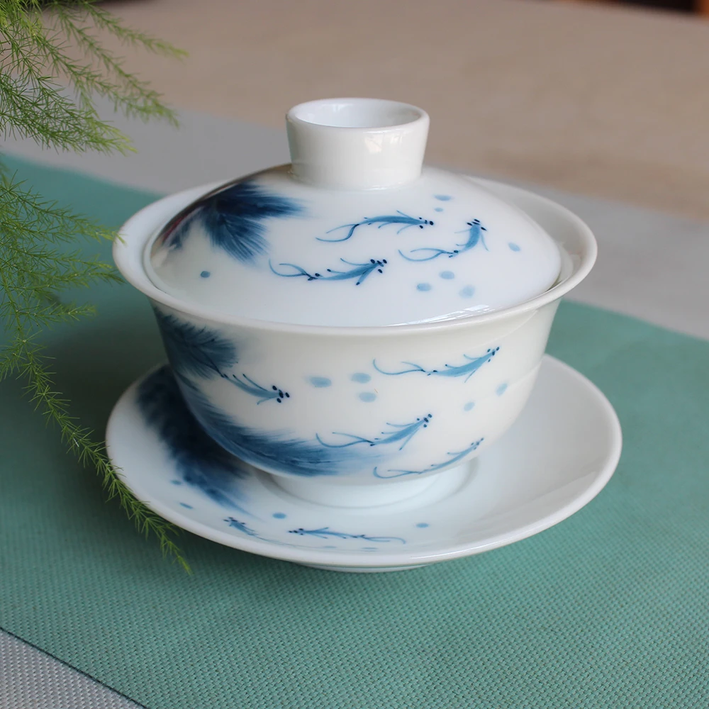 Китайский чайный сервиз Gaiwan ручной росписи керамический китайских традиций
