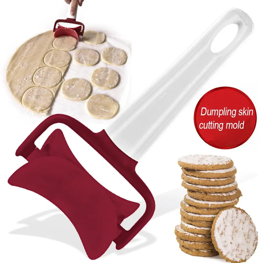 Dumpling Cutter Dough Circle Wrapper Mould Roller Kitchen Skin Pastry Make L 