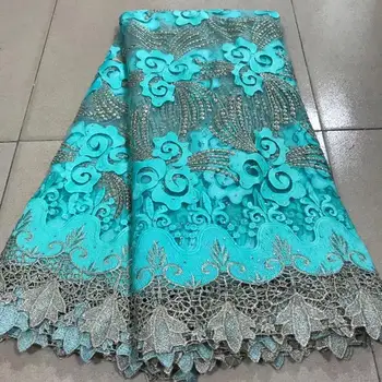 

2020 Latest Nigerian Lace Fabric High Quality Embroidered African Laces Fabric For Wedding Dress French Tulle Lace With Stones