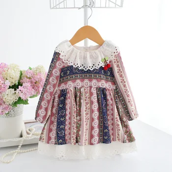 

Baby Girls Dress Floral Print Baby for Vestido Clothing Outfit Clothes Kids Bohemian Infant Girl Dress with Berry 0-2Y