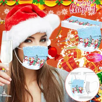 

Fast Delivery Childt Christmas Print Disposable Respirator Breathable Prevent Mask Protective Breathable Dustproof Mascarilla