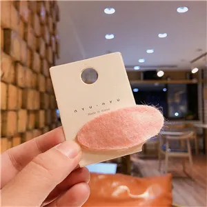 Light pink oval Твердая войлочная ткань, детские заколки для волос, модные заколки для волос BB, заколки для девочек, детские боковые заколки для волос аксессуары - Цвет: Light pink oval