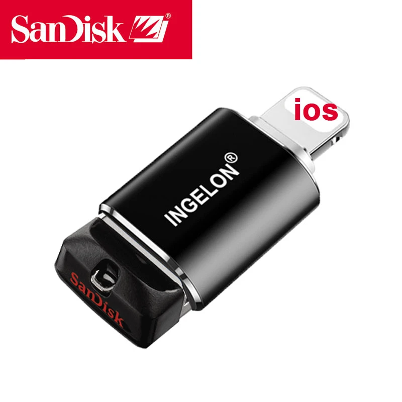 cheap flash drives SanDisk USB Flash Drive 64GB lightning adapter Pen Drive For iPhone 11 x 8 7 7Plus 6 6s 5 se iPad iPod PenDrive cle usb stick flash drive for iphone