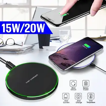 

LEORY Upgrade Qi Wireless Charger 15W Fast Charger for all cell phone smart phone Bracket High Power Aluminum Alloy