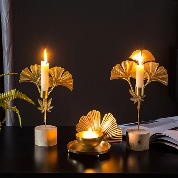 

Nordic Style Golden Iron Candlestick Candle Holders Home Romantic Durable Candlesticks Wedding Home Decoration For Living Room