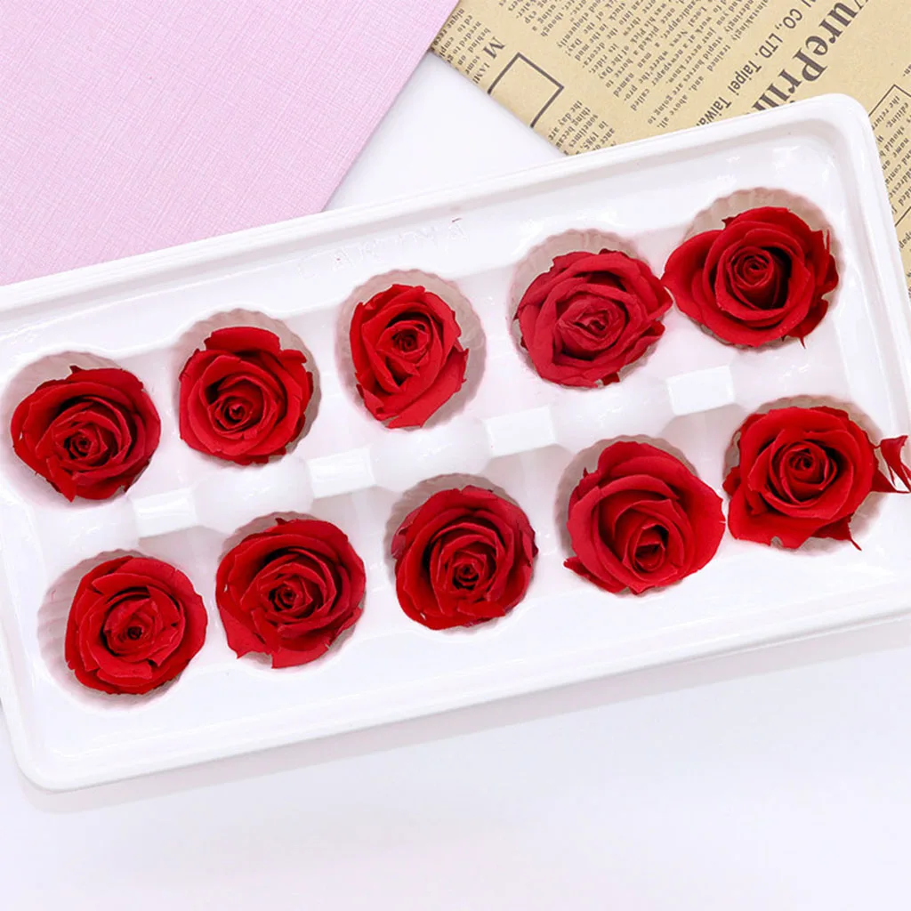 

12Pcs Preserved Flowers Immortal Rose Eternal Life Flower High Quality 3CM Diameter