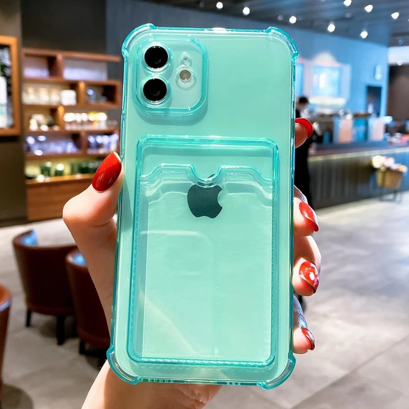 ID Credit Card Holder Clear Phone Case For iPhone 17 Air 16 Pro