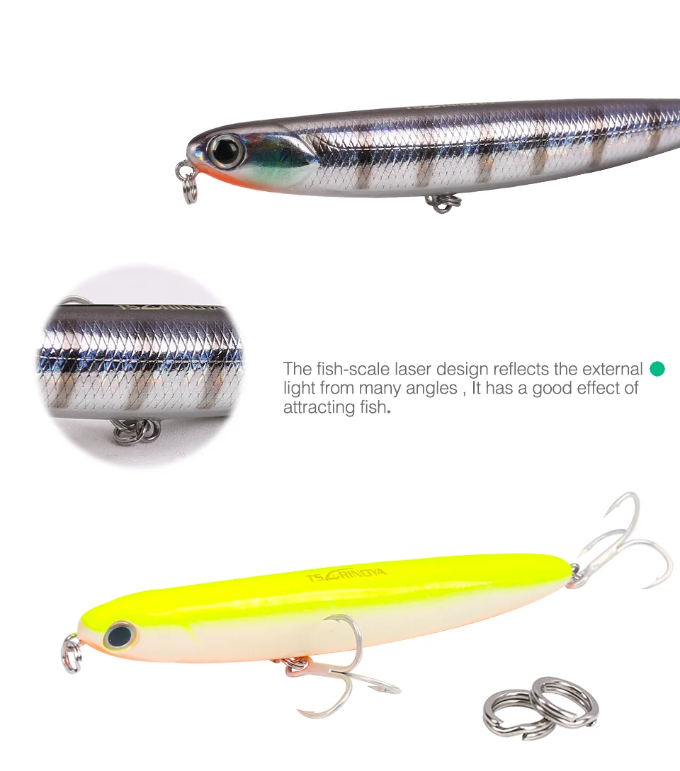 TSURINOYA Topwater приманка-карандаш 110 мм/13 г(0,46 унций) звуковые рыболовные приманки isca искусственная приманка Para Pesca Leurre Souple Peche Swimbait