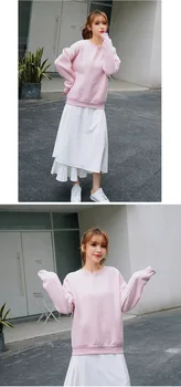 

Solid color sweatshirt autumn and winter women's sweatshirt casual hoodie