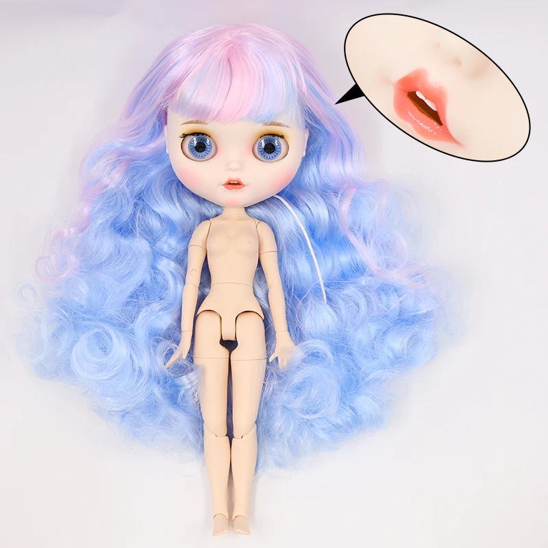 Ледяная фабрика blyth кукла белая кожа шарнир тела пользовательская кукла bjd игрушка матовое лицо с зубами голая кукла 30 см - Цвет: nude doll G