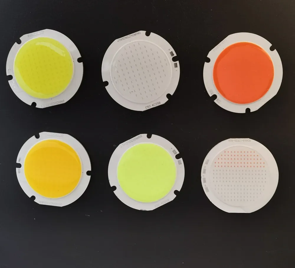 50 мм RGB светодиодный COB светильник чип модуль 12V круглый на борту Вт лампа белого и