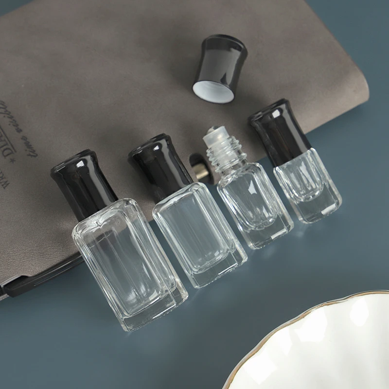 Portable Perfume Bottle with Stainless Steel Roller Ball Glass Dropper Stick 3ml 6ml 12ml Essential Oil Bottle